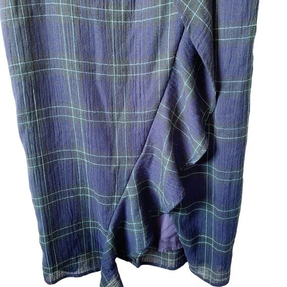 NWT Lulus Candid Moments Navy Blue Plaid Ruffled Midi Dress Size M Women - Picture 6 of 14